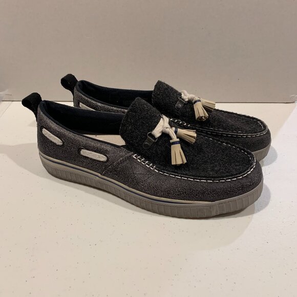 Sorel Men's Boat Shoes Size 10.5 US Gray Wool Neutral Preppy Casual Fisherman - Picture 1 of 8
